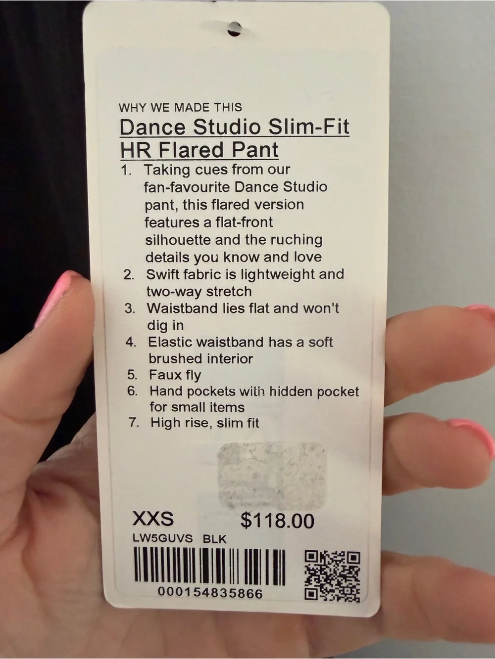 Lululemon Black Dance Studio Skim Fit HE Flared Pant XXS NWT